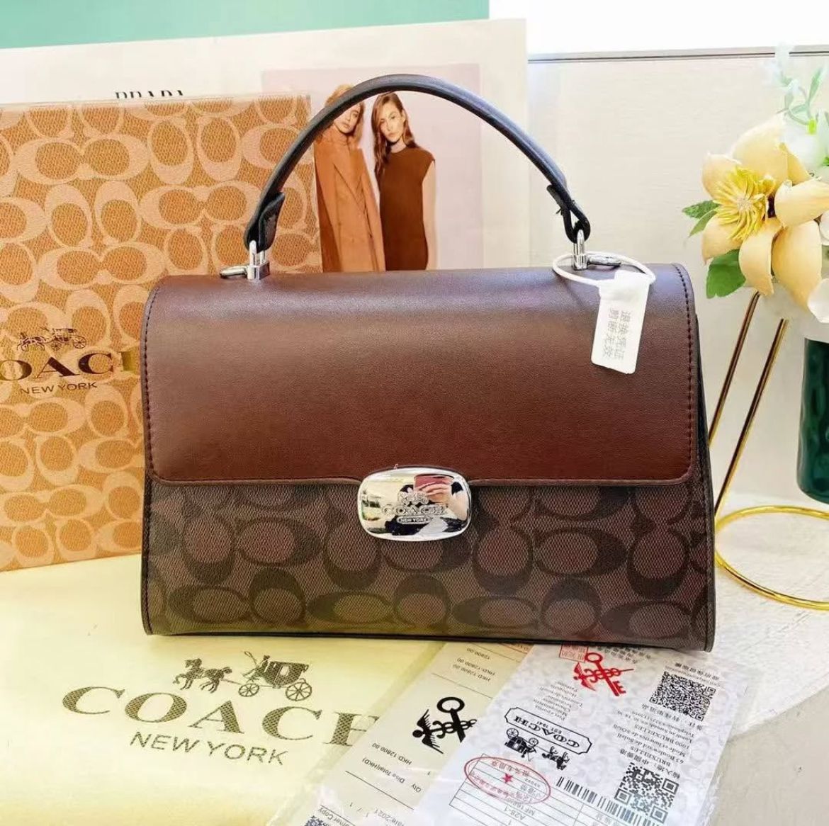 COACH Top Handle Bag In Signature Canvas