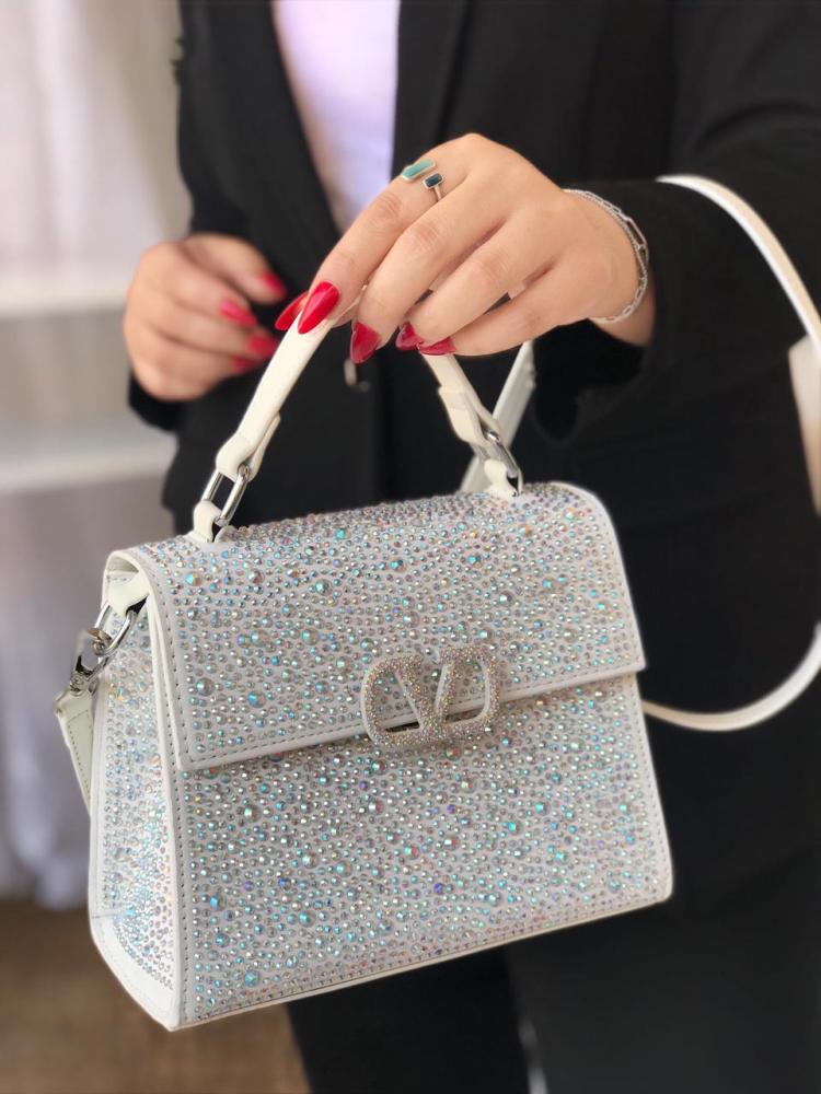 VELINTINO MINI VSLING HANDBAG WITH SPARKLING EMBROIDERY