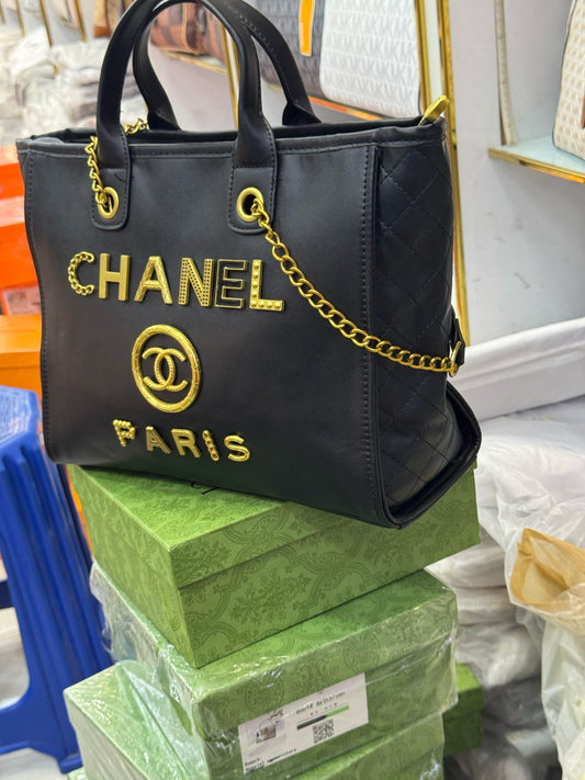 Chanel Black Caviar Leather Tote Bag