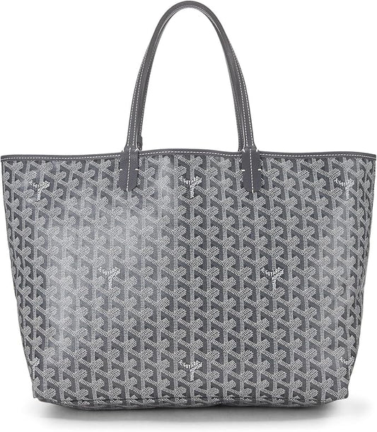 Goyard Goyardine Coated Canvas and Leather Saint Louis PM Tote in Grey – Luxury Designer Tote Bag for Women.