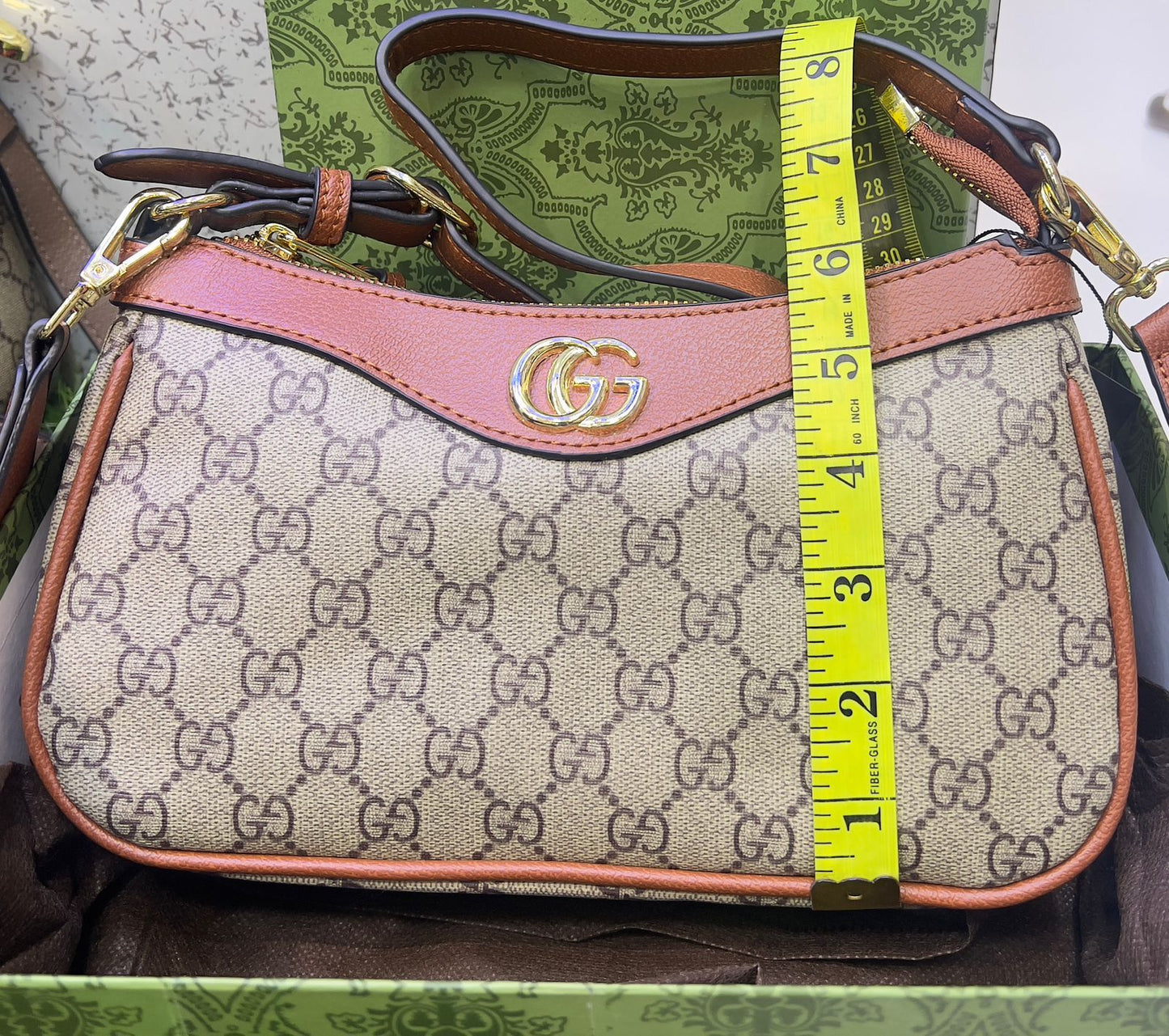 Gucci Luxe Stylish Handbag (Beige + Pink + Brown)